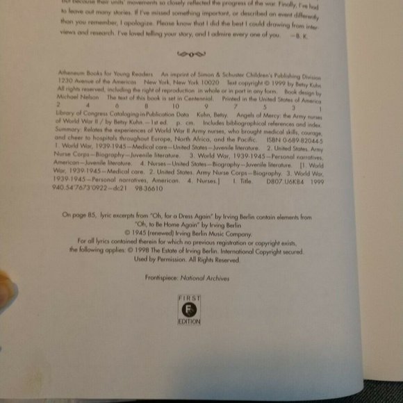 Atheneum Books for Young Readers Accents Rare The Army Nurses Of